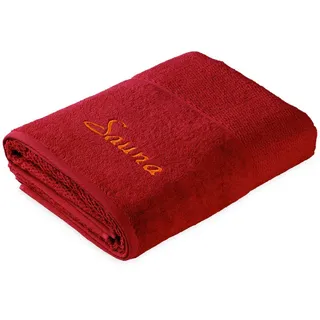 Moeve Saunatuch Frottana Pearl, Rot, Textil, Uni, 80x200 cm, Oeko-Tex® Standard 100, saugfähig, strapazierfähig, angenehm weich, hochwertige Qualität, schadstoffgeprüft, Freizeit, Wellness, Saunatücher
