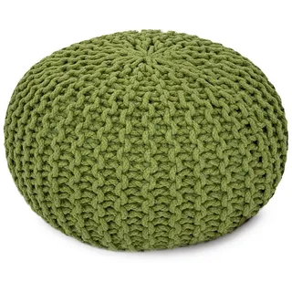 amagohome Strickhocker XXL Pouf Ø55 x 37 cm Grün