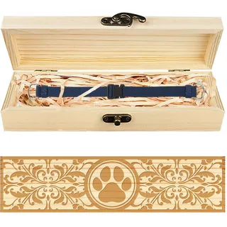 CHGCRAFT Hundepfote Schwangerschaftstest-Souvenirbox Vintage-Strukturmuster Holzbox zur Aufbewahrung der Schwangerschaftsankündigung mit Raffiaband und Schloss für Geburtstage, 20x5x3cm
