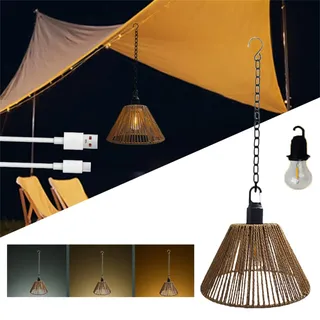 Pendelleuchte Akku Led Aufladbar Outdoor Boho Hängelampe Mit Batterie Outdoor Drei Farben Einstellbar, Led Hängeleuchte Akku Usb Aufladbar Pendelleuchte Außen Wasserdicht Hängeleuchte (1 LIGHT)
