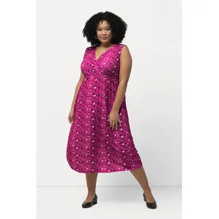 Ulla Popken Maxikleid A-Linie Punkte Fuchsia Pink 58/60
