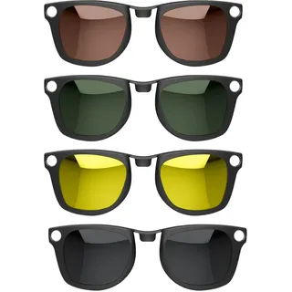 Polarisierte Clip für Ray-Ban Meta Wayfarer & Gen 2 (RW4006/RW4012, M Größe, 50-22), Verfärbung Clip für Meta Wayfarer Gen 2 UV-Schutz (Schwarz Grau+Dunkelgrün+Gelb+Teegrün) - 2.28*1.89 Zoll