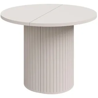 Oliver Edition runde Ausziehbarer Esstisch Beige Sand 100x100 cm – Modernes Design & Funktionalität - Beige