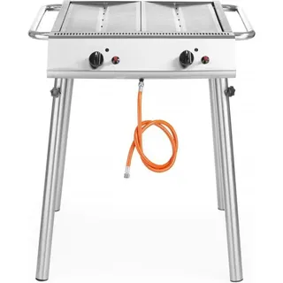 Gasgrill Xantos, HENDI, 9,5kW, 770x710x(H)870mm - Silber