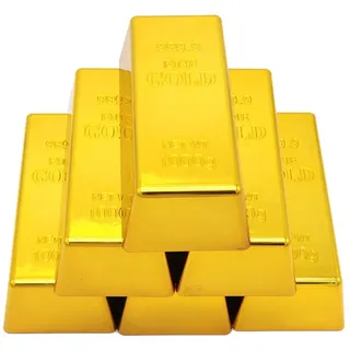 TOYANDONA Replik Goldbarren Kunststoff Gefälschte Goldene Backstein Goldbarren Film Prop Neuheit Witz Geschenk Türstopper Briefbeschwerer für Western Cowboy Piraten Casino Party