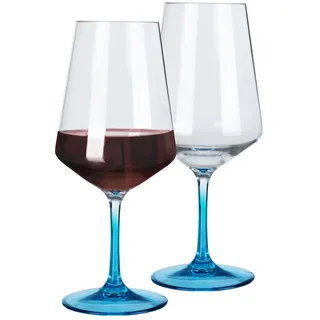 Moritz Milano Rotweinglas blue line 2er Set aus Polycarbonat 580 ml bruchfest BPA-frei leicht ideal für Wein Aperol
