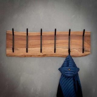 Baumkanten Garderobenleiste aus Akazie Massivholz 100 cm breit