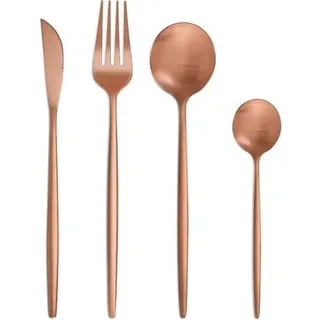 Besteck 6er Edelstahl Rosegold Messer 24 teilig 24teilig rosegold