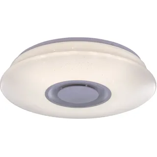 LED Deckenlampe Deckenleuchte Wohnzimmerlampe Bluetooth Lautsprecher Weiß Metall D 36 cm