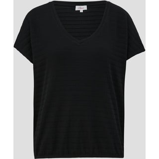 s.Oliver - T-Shirt mit überschnittenen Schultern, Damen, schwarz, 38