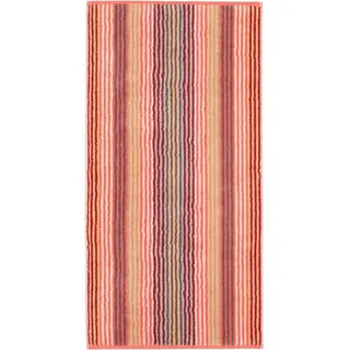 CAWÖ Unique Streifen 944 Handtuch 50 x 100 cm koralle