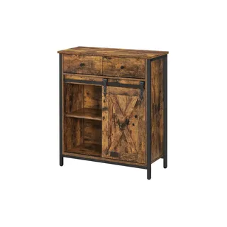 VASAGLE Sideboard 70 x 80 x 30 cm Braun/Schwarz