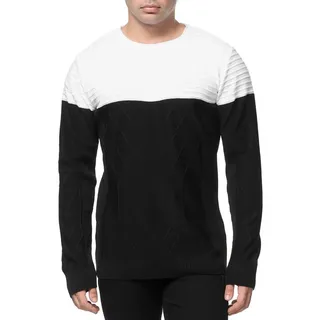 Banco Rundhalspullover Rundhals Basic Pullover Ganzjahrpullover Winter Herbst Frühling schwarz XL