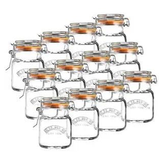 Kilner Bügelverschlussglas quadratisch 70 ml 12 St.