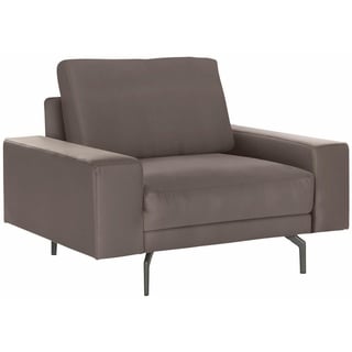 hülsta sofa Sessel hs.450, Armlehne breit niedrig, Alugussfüße in umbragrau, Breite 120 cm beige|grau
