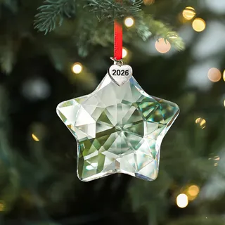 Kristallener Weihnachtsstern 2026 Dekorativer Christbaumschmuck zum Aufhängen