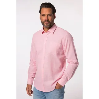 JP1880 Businesshemd Hemd Langarm Leinenmix Kentkragen Modern Fit rosa 4XL