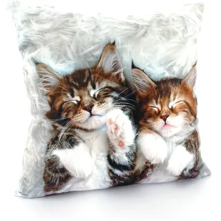 Dekokissen WECKBRODT "Katzen" Gr. 1, bunt (multi, bedruckt), B:40cm L:40cm, Polyester, Dekokissen_Sitzkissen_Kissenhüllen, Kissenhülle ohne Füllung, 1 Stück