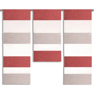 Xxxl Kurzgardine, Rot, Weiß, Textil, Streifen, 90x80 cm, Oeko-Tex® Standard 100, mit Beschwerungsstab, Wohntextilien, Gardinen & Vorhänge, Fertiggardinen, Scheibengardinen