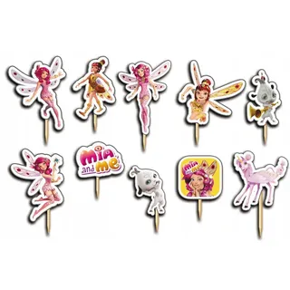Festivalartikel Tortenstecker MIA AND ME Topper Set 10 Stk Geburstag Torten Deko Kuchen Junge weiß