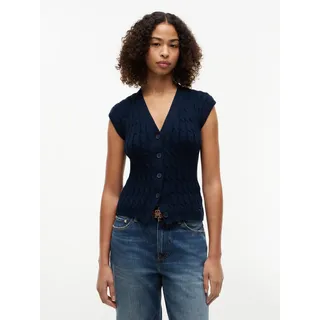 Tommy Hilfiger MID GG CABLE VEST CARDI Blau L