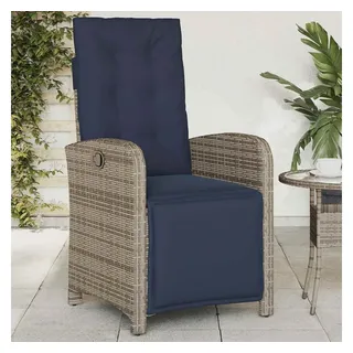 vidaXL Gartensessel mit Fußteil 59 x 59 x 108 cm grau