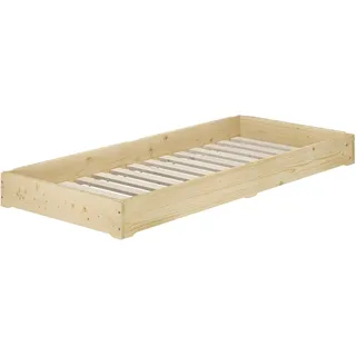 Erst-Holz Funktionsbett Bettrahmen Fichte 80x200 Gästebett Bodenbett mit wählbarem Zubehör V-60.69-08 Rollrost inkl.