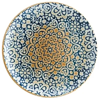 6x Bonna Alhambra Gourmet flacher Teller rund 30cm 3cm hoch Blau Porzellan Speiseteller Tafel Geschirr