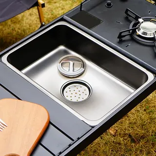 Outdoor Camping Spüle Waschbecken Outdoor Camping Picknick Edelstahl Waschbecken für IGT Tisch Waschbecken Kochtöpfe