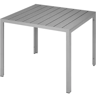 Tectake Gartentisch Maren 90 x 90 x 74,5 cm Silber