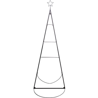 TrendLine Weihnachtsaufsteller Metall Tannenbaum 160 x 60 cm schwarz