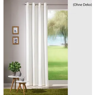Ösenschal Veronique (245x145 cm), Weiß, Uni, Blickdicht, Gardine, Ösenvorhang