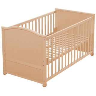 roba® Kinderbett Gitterbett 70 x 140 cm, in Natur, Kombi-Kinderbett, höhenverstellbar, umbaubar zum Juniorbett