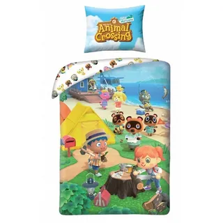 tinisu Animal Crossing Baumwolle Bunt 140 x 200 cm + 70 x 90 cm