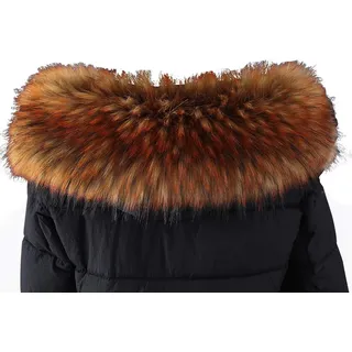 Amorar Damen Fauxpelzkragen Pelzschal Pelz Winter Warmer Schal Pashminas Pelzkragen Hood Kragen Wrap Waschbär Fuchs Kunstpelz Kapuze Edges Fellkragen für Wintermantel mit Knöpfen Karamell