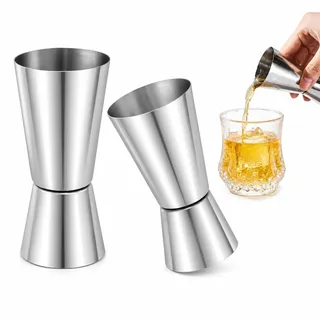 2er Edelstahl Cocktail Messbecher,2CL & 4CL,für Bars und Zuhause | Messbecher Cocktail,Edelstahl,2cl & 4cl Dual Spirit Measure Cup,Präzise Skala,Für Bar- Und Cocktailzubehör