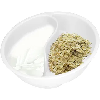 Geteilte Müslischale stapelbar, Snackschale für Salatsaucen Nüsse Streusel Dips Suppen Croutons Pommes Frites Joghurt Beeren Müslischale mit Griff trocken nass getrennt Party Picknick Camping