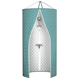 Duschvorhang Rund Verdickter Baumwoll-Duschvorhang Wasserdichter Badezimmer Duschvorhang, Kreisförmiger Polyester Hängender Wärmedämmungs-doppelter Reißverschluss Duschvorhang ( Size : 80X200CM )