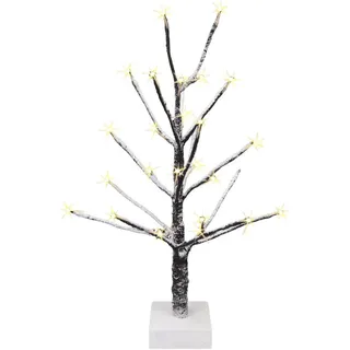 I.GE.A. Dekobaum Künstlicher Weihnachtsbaum, Kunstbaum, Weihnachtsdeko (1 St), mit Kunstschnee und LED Beleuchtung auf Holzfuß, braun, Höhe ca. 65 cm braun