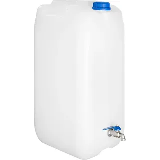 Wasserkanister 30 L mit Metallhahn BPA-frei Trinkwasserkanister Made in EU | Robuster Wassertank mit verzinktem Zapfhahn – ideal für Camping, Camper, Wohnmobil, LKW, Outdoor & Trinkwasser