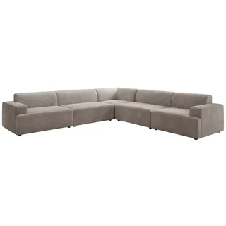 Luxusbetten24 Sofa Designer Sofa Monza Wohnlandschaft L XXL, in Samt grau