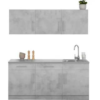 WIHO KÜCHEN Küchenzeile Cali 180 cm grau