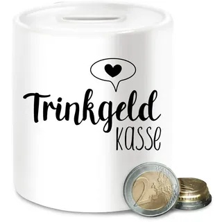 Shirtracer Spardose Spardose Trinkgeldkasse I Trinkgeld Sparbüchse, (1-tlg), Trinkgeld weiß
