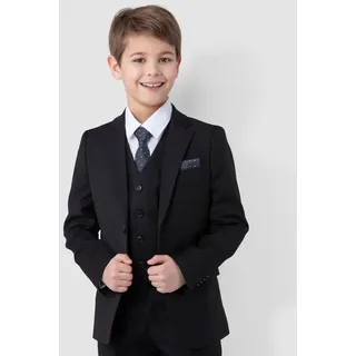 SANDER STELLAN Kinderanzug Luxuriöser Jungen Anzug Kommunionanzug 6-teilig, in Schwarz (Sakko, Weste, Hemd, Hose, Krawatte und Einstecktuch) festlich, elegant schwarz 152
