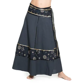 ufash Wickelrock Boho Goa Gipsy - Bunter Maxirock lang aus Indien, mit Bändern - Rock für Damen & Herren - im Winter & Sommer - Diverse Designs - Einheitsgröße