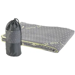 PEARL sports 2in1-Mikrofaser-Yoga-Handtuch 183 x 63 cm grau