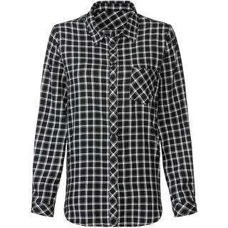 esmara® Damen Bluse aus Flanell (36, Karo/schwarz/weiß)