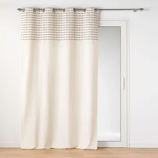 Douceur d'Intérieur Linechic Ösenvorhang (140 x 240 cm), Natur, recycelte Baumwolle und abgeschnittene Fäden
