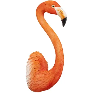 Kare Design Wandobjekt Flamingo Road, Orange/Pink, 72x27x25 cm, Wandschmuck, Deko Objekt, Wohnaccessoire, Dekoration, Flamingo Motiv, XXL, Handgefertigt, Wohnzimmer