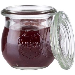 APS 82350 Original 12er Set WECK Gläser 75 ml mit Deckel, 5,5 cm Höhe 6 cm Mini-Tulpenform, Transparent